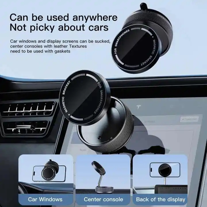 New Vacuum Adsorption Mobile Phone Holder Car Vacuum Magnet Suction Phone Mount