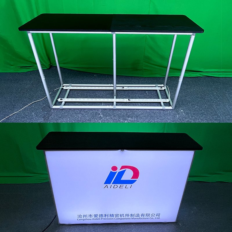 LED Light Promotion Table Exhibition Booth Reception Counter for Advertising Display Counter Popular Trade Show Tension Fabric