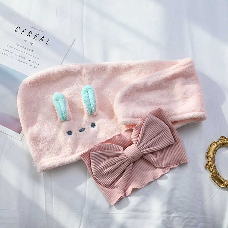 New Direct Sale Coral Fleece Bath Towel Microfiber Dry Hair Turban Shower Cap