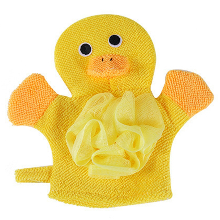 Custom Animal Design Shower & Bathing Scrub Loofah Sponge Exfoliating Scrubber Baby Bath Mitt Gloves for Children Bath Toy
