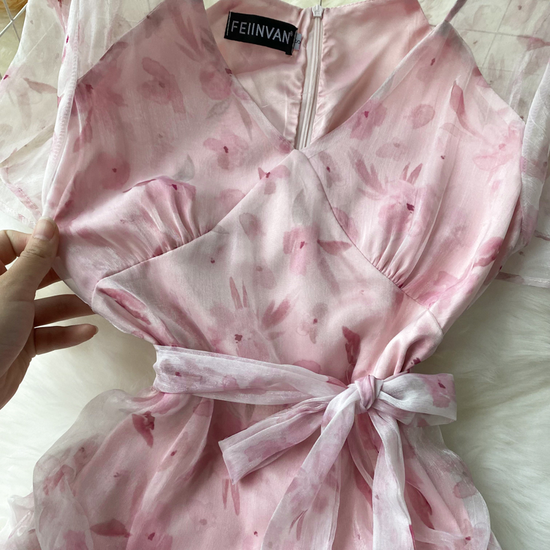 Платье женское повседневное с цветочным принтом