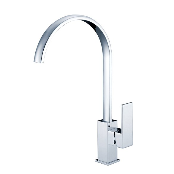 Landonbath Singapore Luxury Home Metallic Grey Modern Square Long Neck Matt Black Brass Kitchen Sink Faucet Mixer Taps Robinet Cuisine