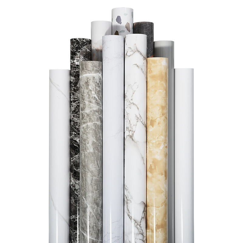 Good Selling High Glossy Marble Design Hot Stamping Film PVC Decorative Film