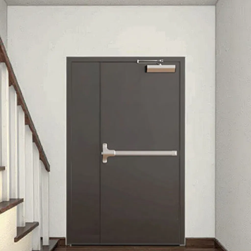 Steel Metal Fireproof Door with Steel Handle