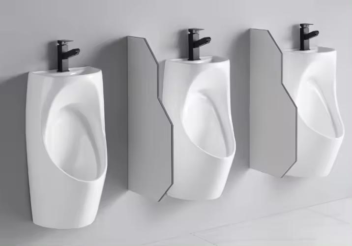 Pate Ceramic Wall Hung Urinal Wc Toilet Urinoir for Men Bathroom Wall Mounted Male Urinal Upper with Wash Basin Bathroom Urinal