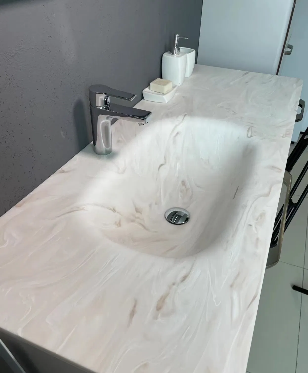 Elegant Artificial Stone Bathroom Furniture and Modern Kitchen Sink