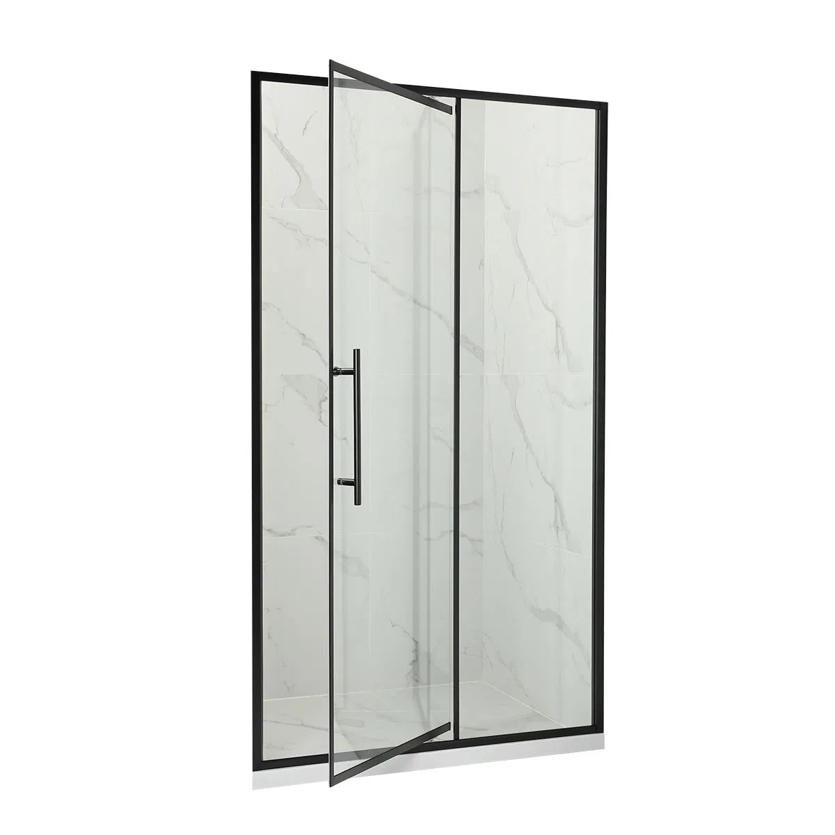 Factory Direct Sale New Design High Quality Handle Pivot Bathroom Tempered Glass Shower Door