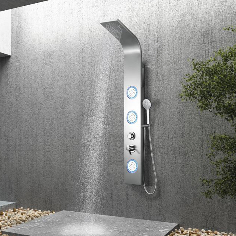 Tiema Stainless Steel Chromed Rainfall Shower Faucet Bathroom Shower Column