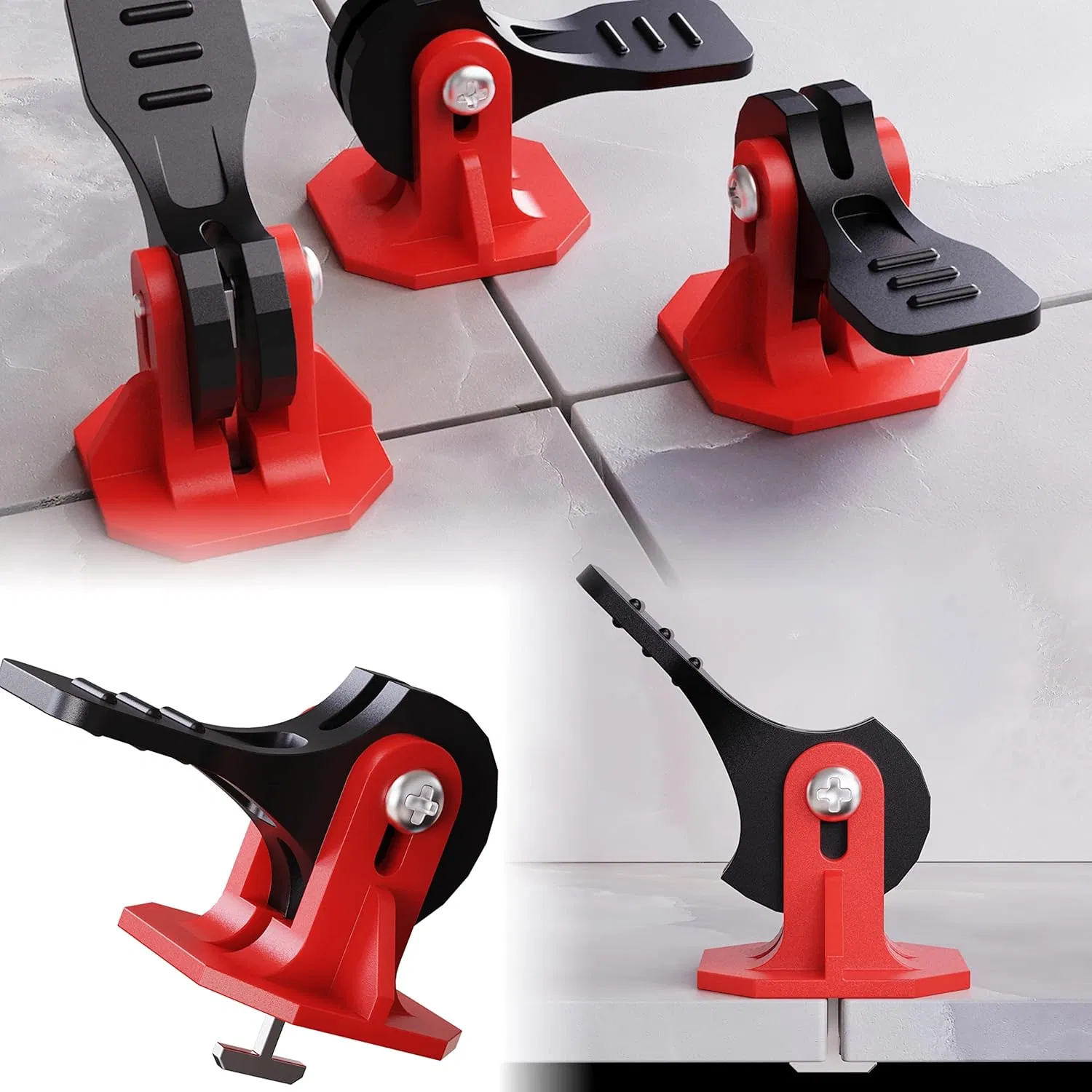 Press-Type Ceramic Tile Leveling Kit System Spacers Clips Steel Pin