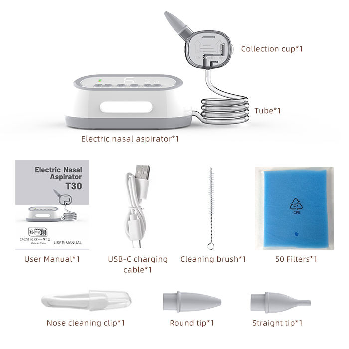 Safe Health Rechargeable Waterproof Adults Baby Electric Nasal Aspirator T30