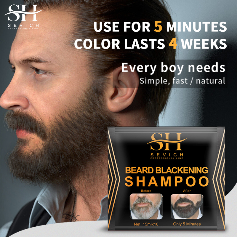 Hot Sell Herbal Beard Black Shampoo for Men and Women Covering Gray Beard