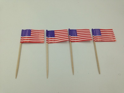 Custom Printing Bamboo Sticks National Flag Cocktail Decoration Toothpick Flag