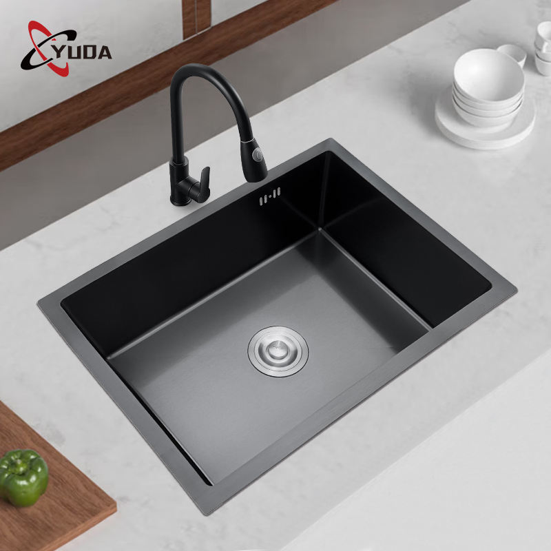 Premium Black Nano Coated Stainless Steel Kitchen Sink for Durability
