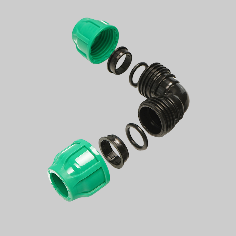 High-Pressure PP Compression Elbow Fittings for OEM Applications