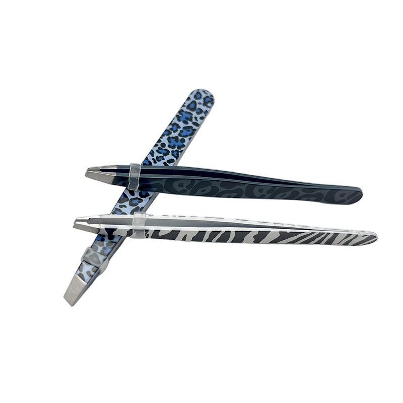 Customized Professional Beauty Product Pointed and Slanted Portable Eyebrow Tweezer