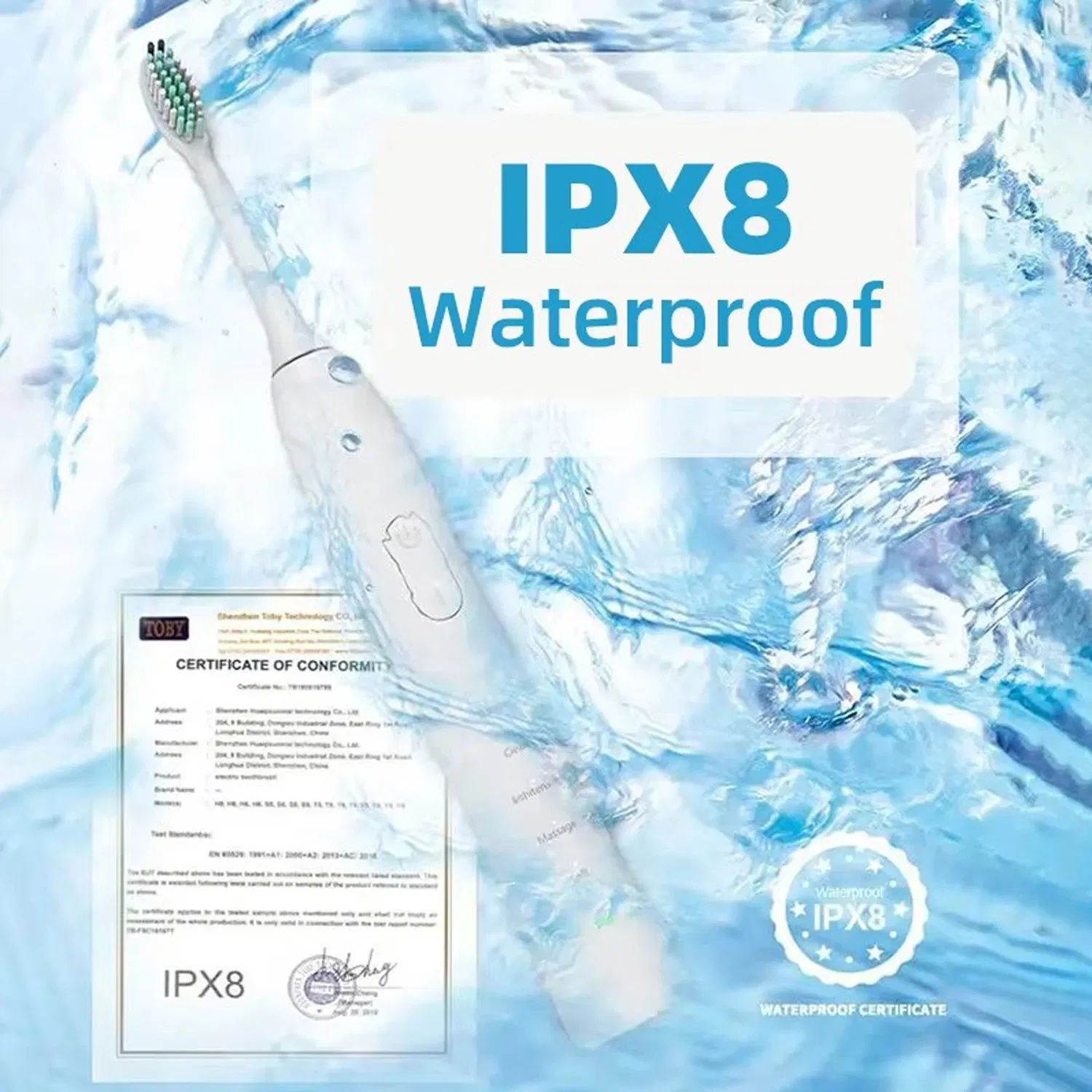 Factory Wholesale Ipx8 Waterproof USB Type-C Charging Smart Adult Electric Toothbrush