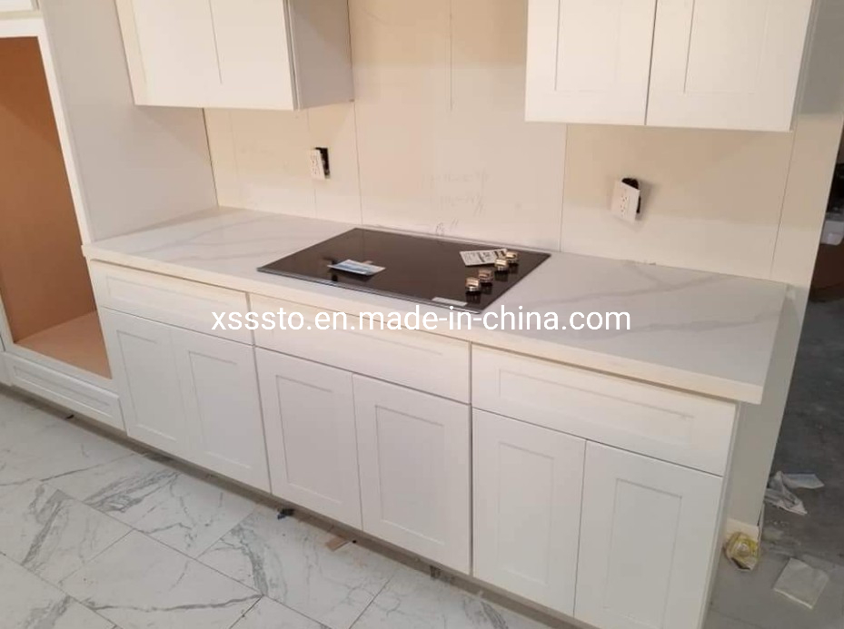 Customized Artificial White Quartz Countertops for Kitchen