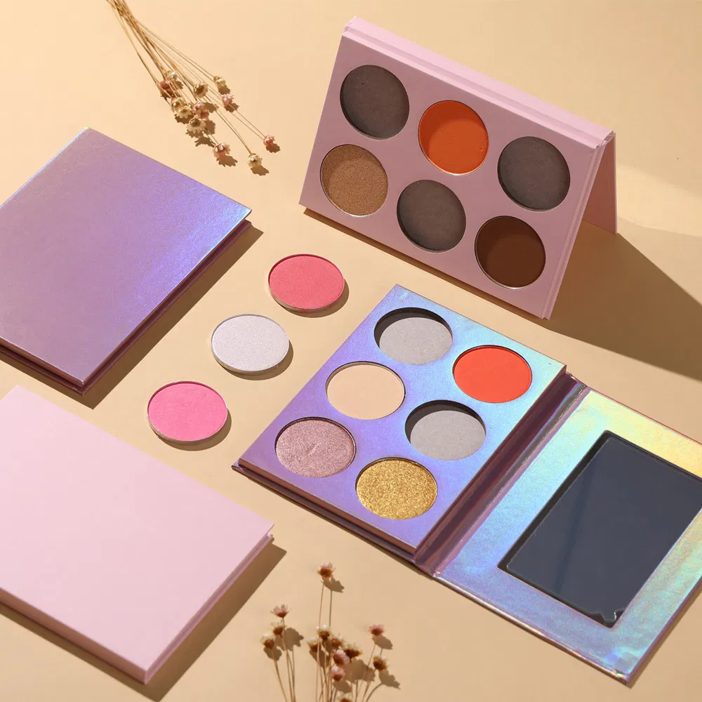 OEM 6color Eyeshadow Tray 42mm Pearlescent Matte Bloom Grooming Tray
