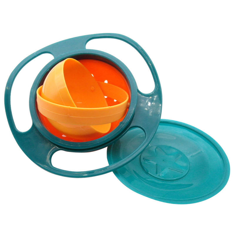 Baby Kids UFO 360 Degree Rotation Magic Plastic Baby Bowl