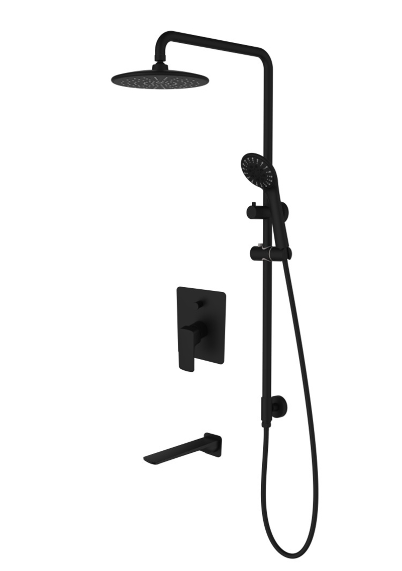 Matt Black Shower System Set Wall Mounted Shower Sets