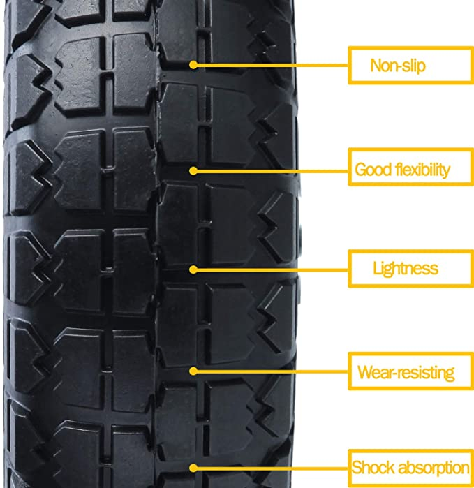 350-4 PU Foam Flat Free Trolley Wheels