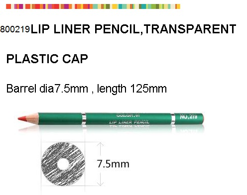 Wooden Lipliner for Makeup with Transparent Plastic Cap