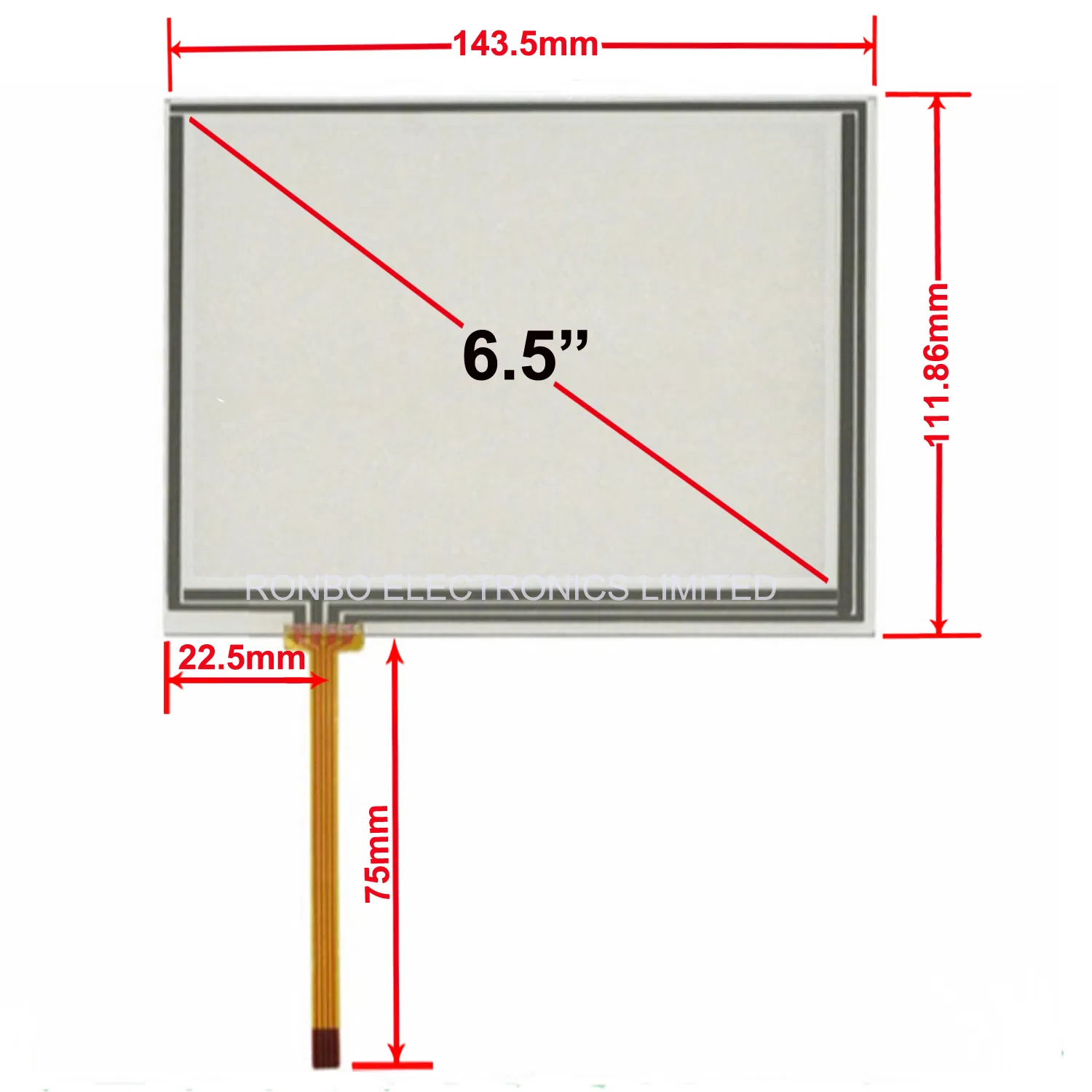 4 Wire Rtp 6.5 Inch Resistive Touch Screen Panel for 6.5" 640*480 LCD Display