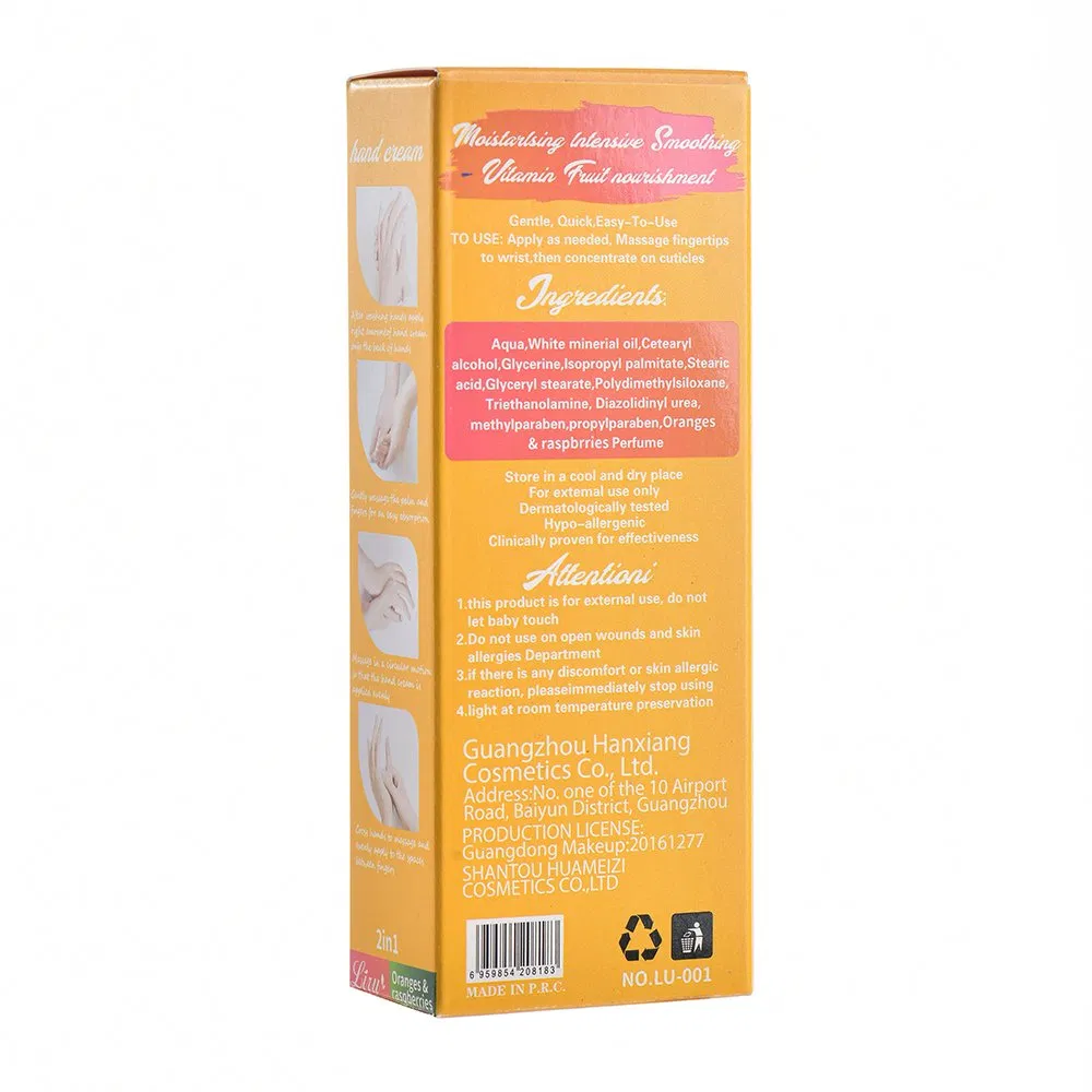 Liru Best Orange Fragrance Whitening Anti-Drying Moisturizing Hand Cream
