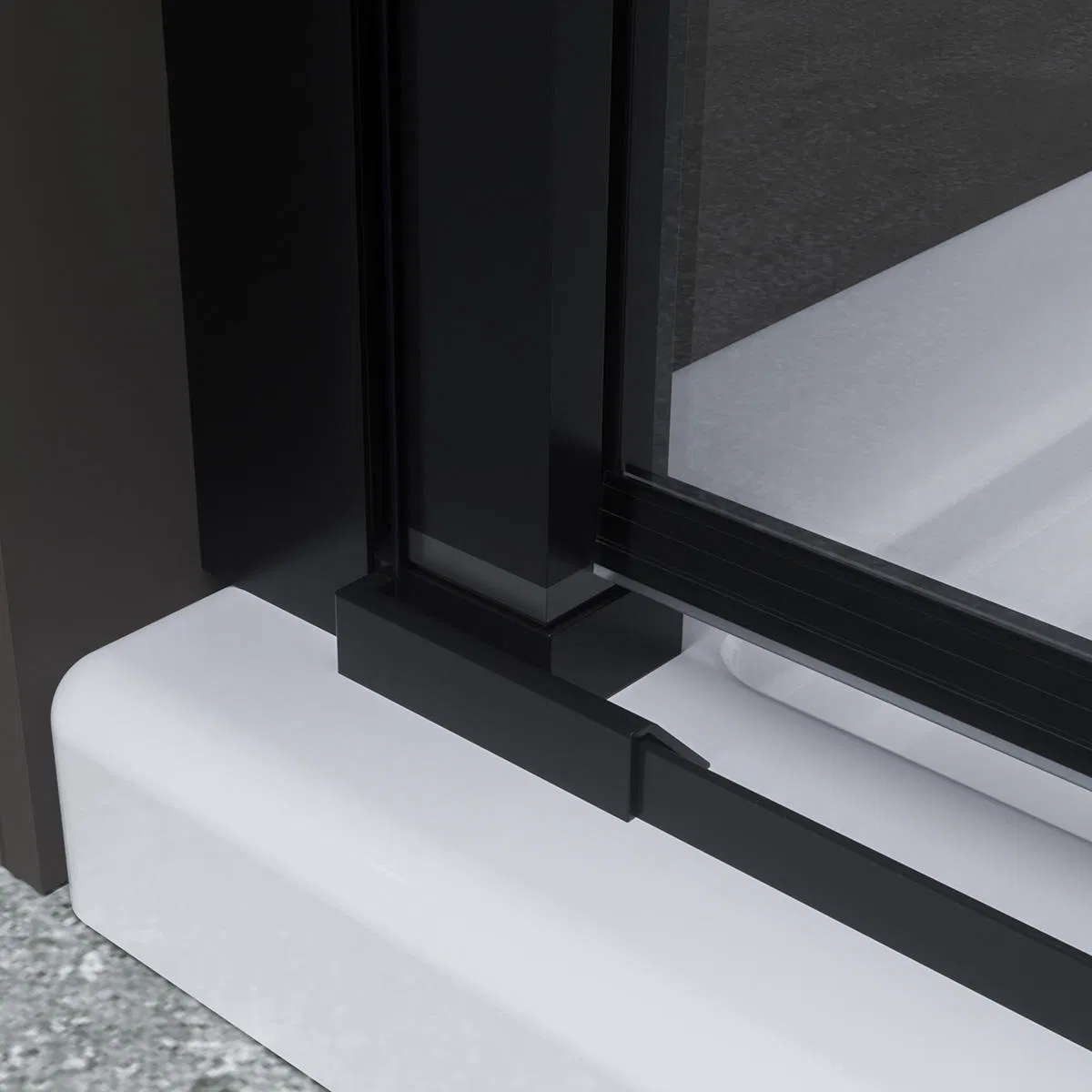 Modern Folding Shower Enclosure with Acrylic Tray and Polished Aluminum Alloy Frame Matt Black Pivot Walk in Shower Screen 1 Glass Shower Door