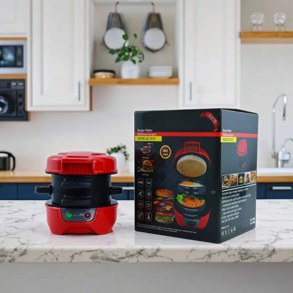 Portable 600W Breakfast Sandwich Maker Egg Cooker Ring Easy Clean Non-Stick Hamburger Sandwich Omelette Toaster Home