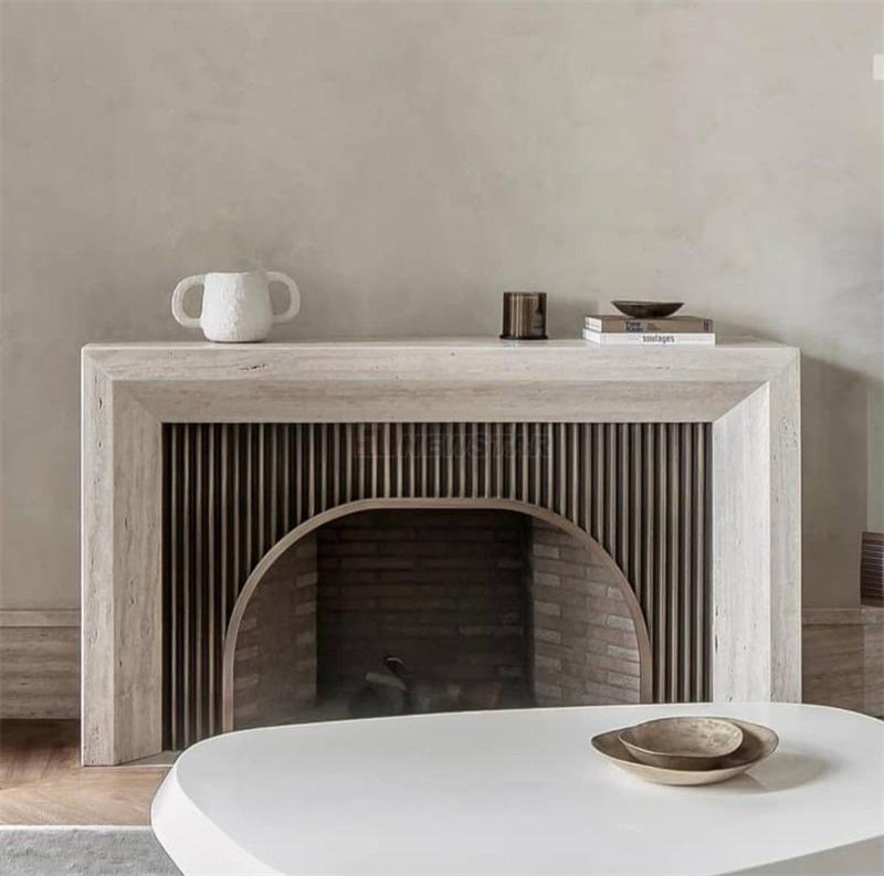 Newstar Stone Sample Style Fireplace Natural Stone Marble Fireplace Stone Mantel Indoor Decoration Marble Fireplace
