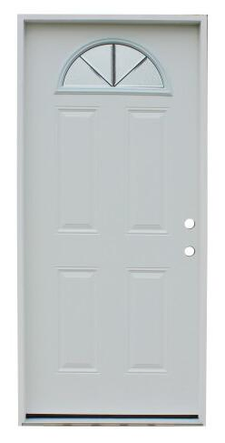 Rust Corrosion Resistant Galvanized Steel Elegant Half Moon Fanlite Glass Door