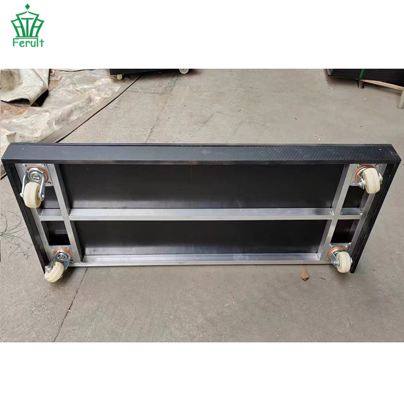 Hand Moving Heavy Duty 4 Wheel Knock Down Dolly Warehouse Plywood Platform Aluminium Frame Durable Hand Trolley
