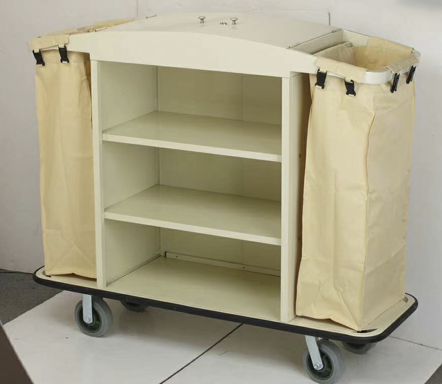 Efficient Three-Layer Guest Room Cleaning Cart for Hotels