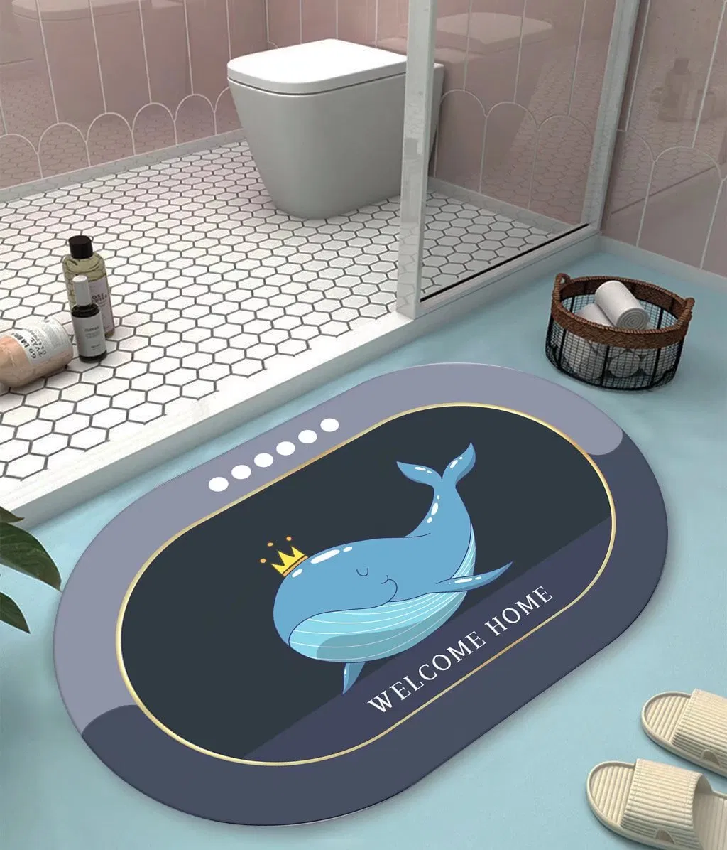 Hot Sale Washable Door Mat Anti Slip Carpet and Rugs Area Rugs Bathroom Mat Carpet Tile Diatom Mud Mat for