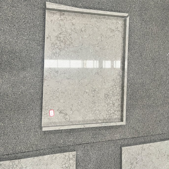 China Manufacture Jumbo Slabs Quartz Grey Stone Compact Slabs for Island Tops