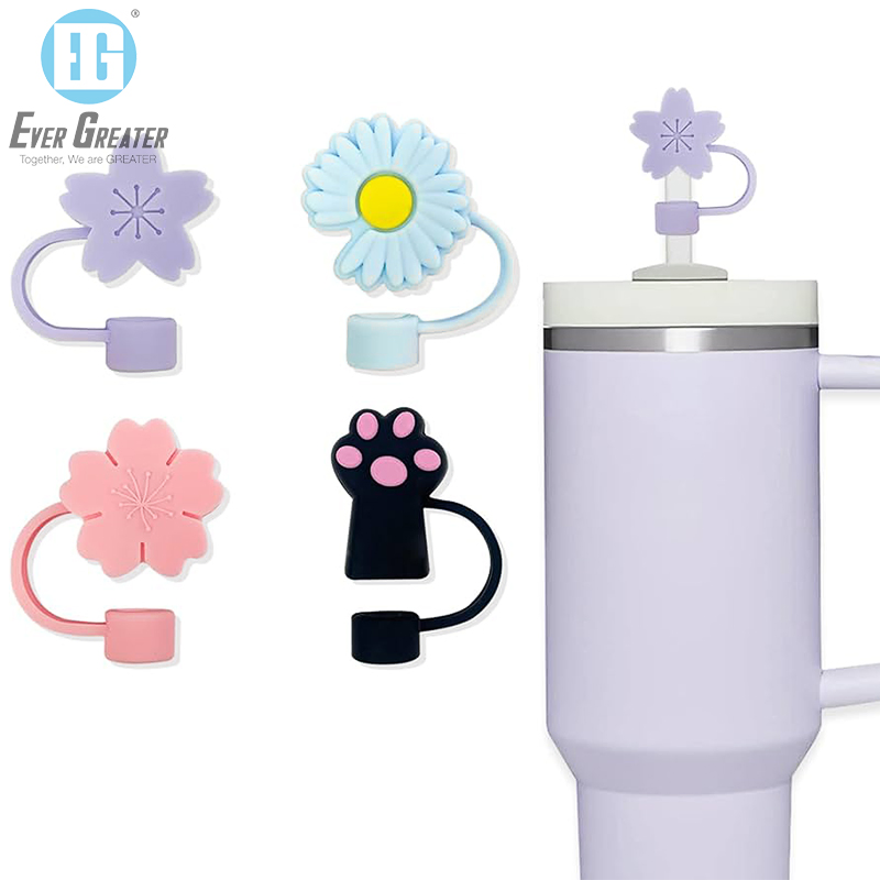 Custom Tumbler Cup Accessories Straw Stopper Silicone Spill Proof Topper Lid Cover