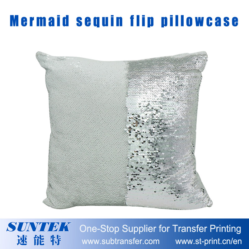 Wholesale Sublimation Blank Mermaid Sequin Flip Pillowcase Magic Reversible Cushion Cover