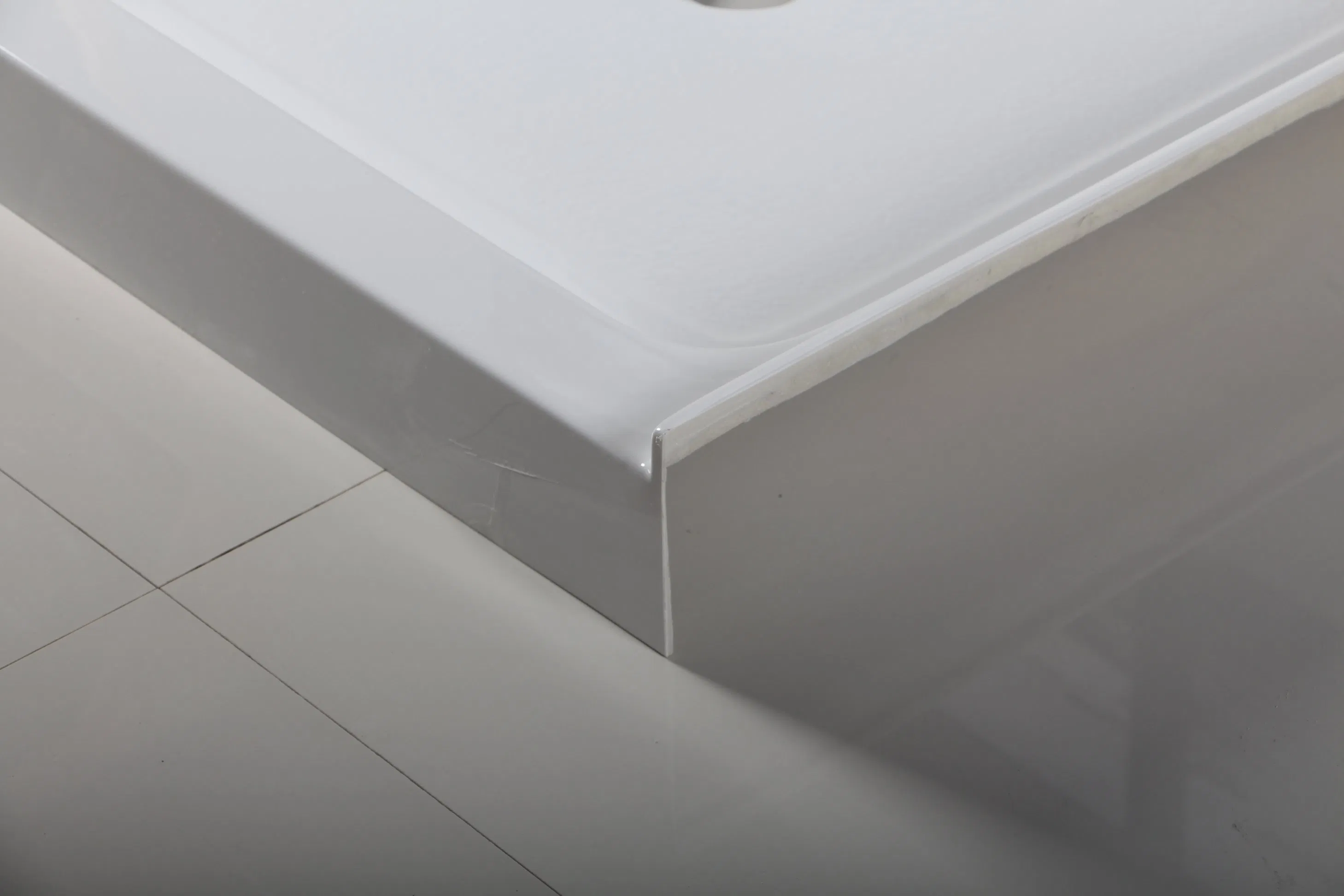 Acrylic Shower Tray Bathroom Tile Streamlined Anti-Slip Square Base for Shower Enclosure
