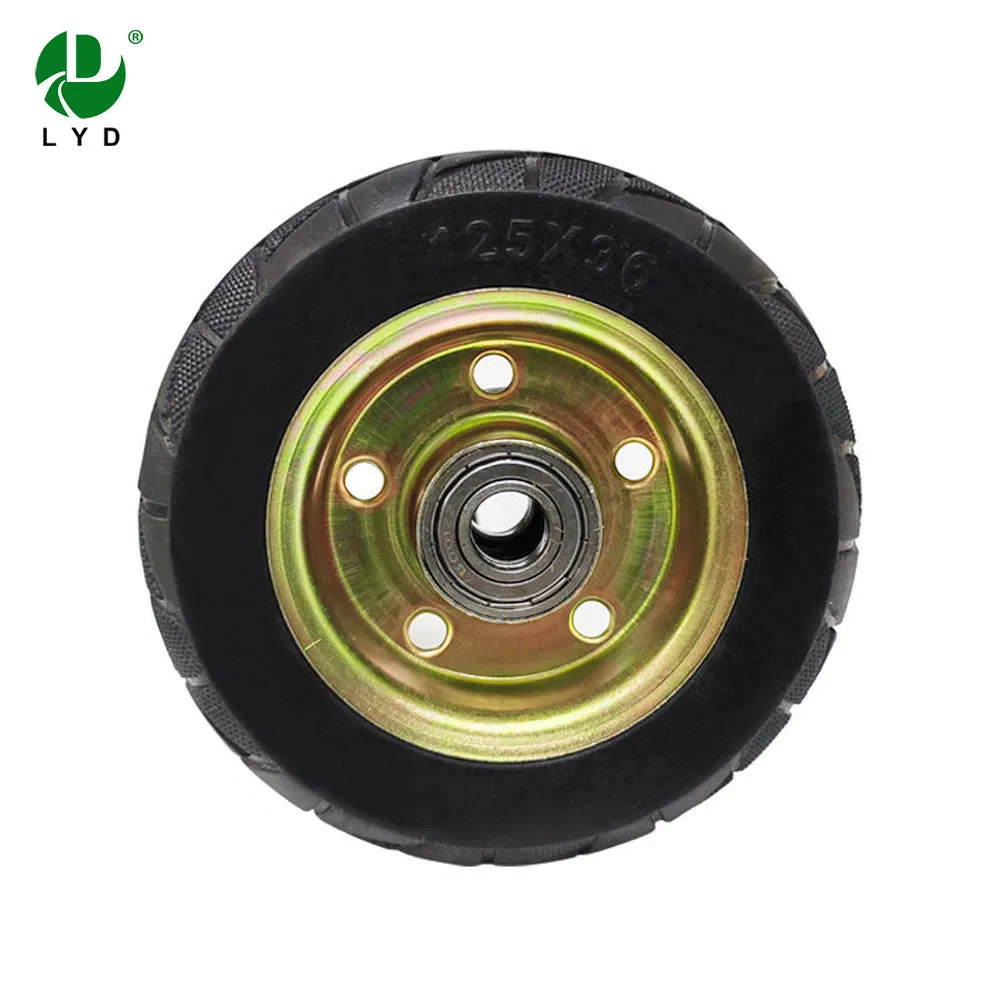 Oil and Stain Resistant 38mm Center Width Iron Core Trolley Solid Rubber Wheel