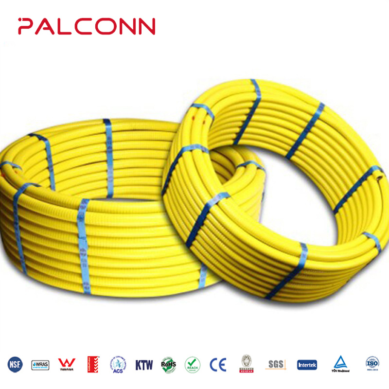 Palconn Manufacturer Yellow Color 2632mm PE Al PE Composite Pipe for Natural Gas