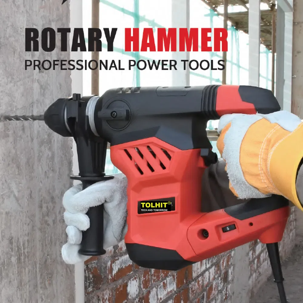 Tolhit Concrete Drilling Industrial Electric Rotary Hammer Drill 1600W 32mm for Wall