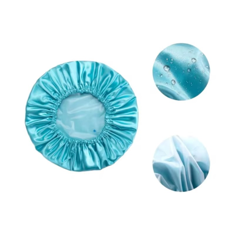 Promotional Hot Sale Waterproof Reusable Double Protection Layers Shower Caps