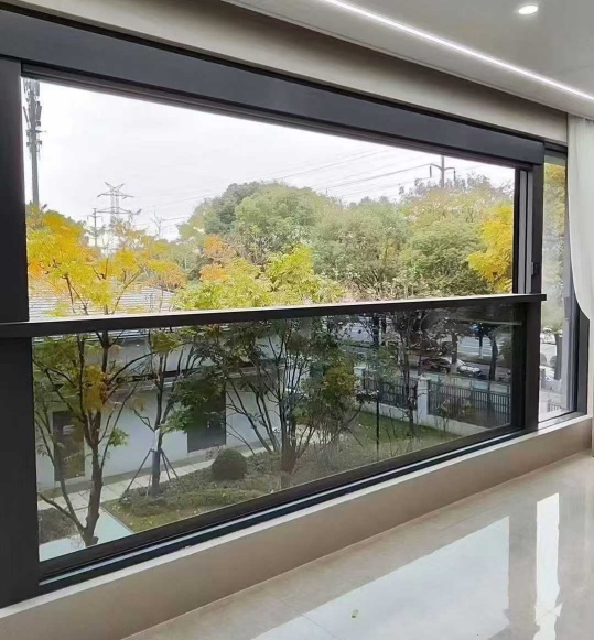 Nfrc CE Motorized Smart Control Upward Sliding Aluminum Glass Vertical Lift Window