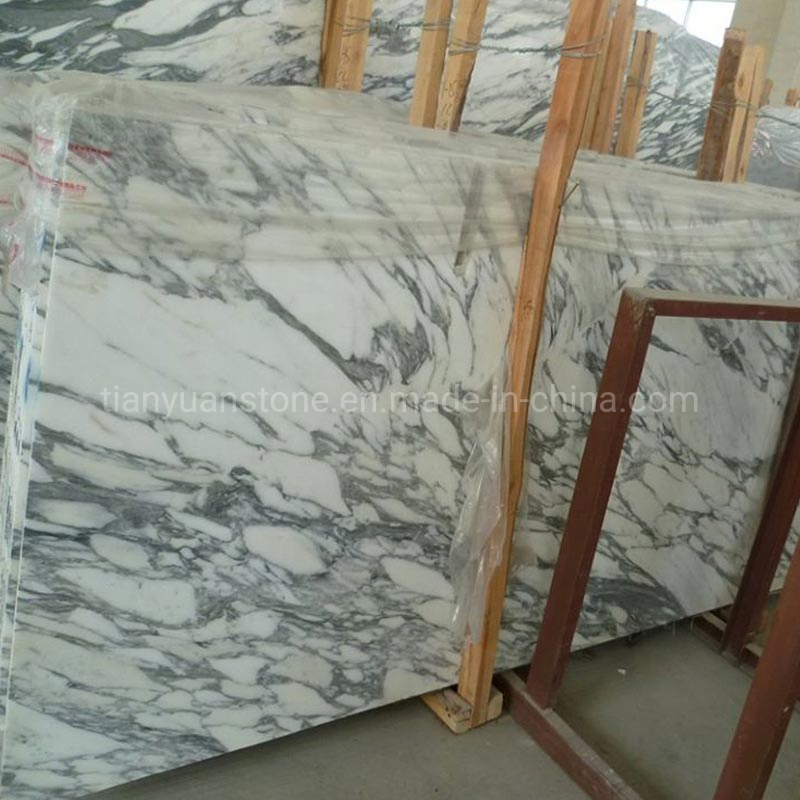 Customized Size Polish Stone Arabescato White Kitchen Tops Marble Countertops