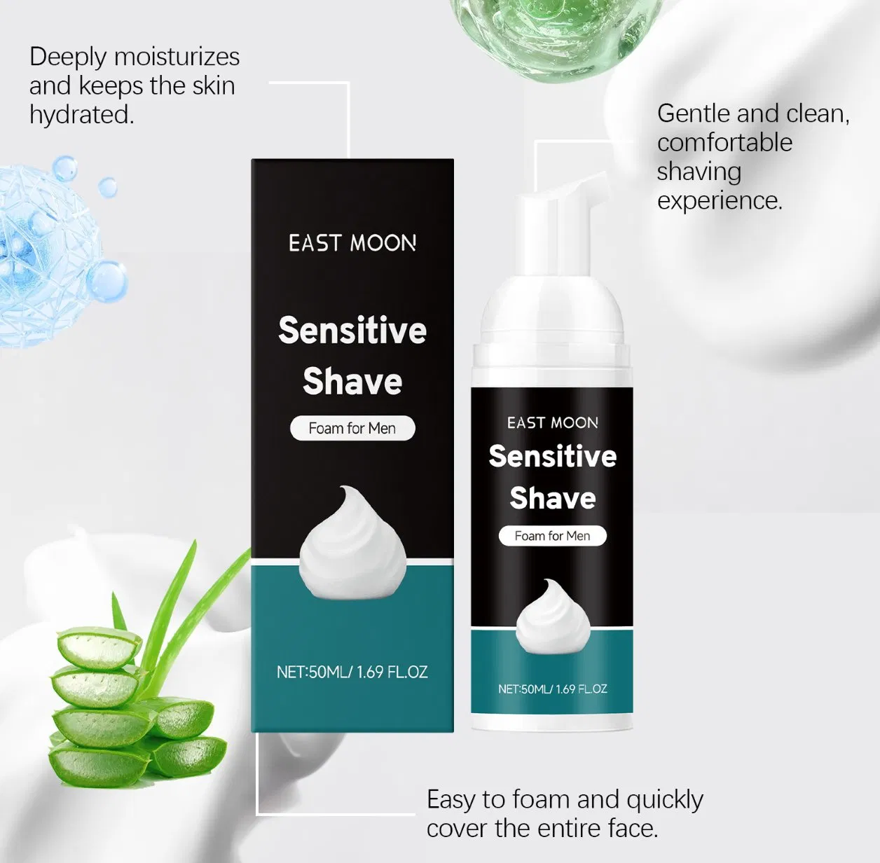 Online Wholesale and Retail Shave Foam Natural Portable Travel Size Mens Shaving Mousse Cream for Beard Shaving Sensitive Skin Face Hair Remover Shaving Mousse