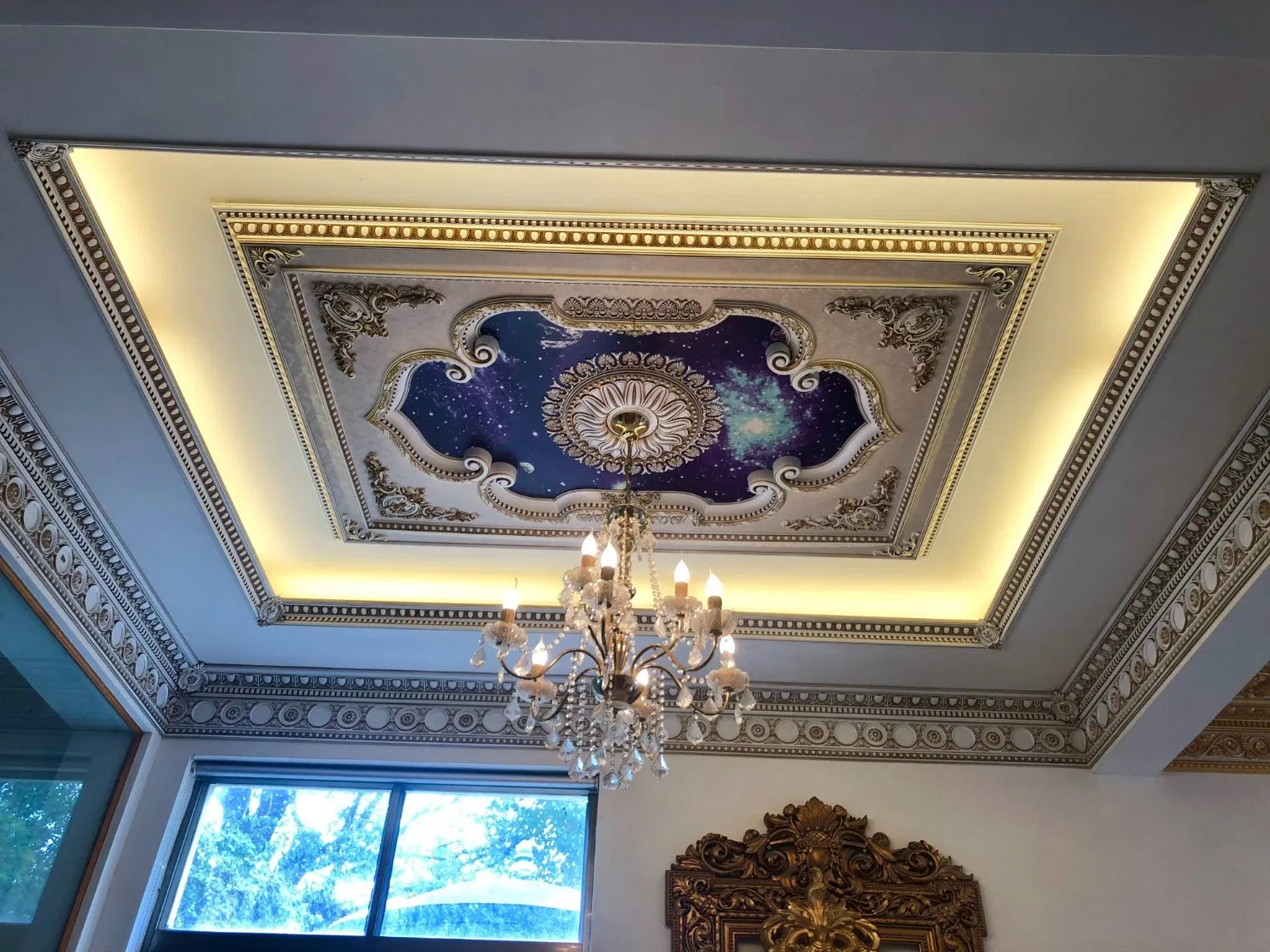 Banruo Splendid Rectangular Ceiling Medallion for Chandeliers