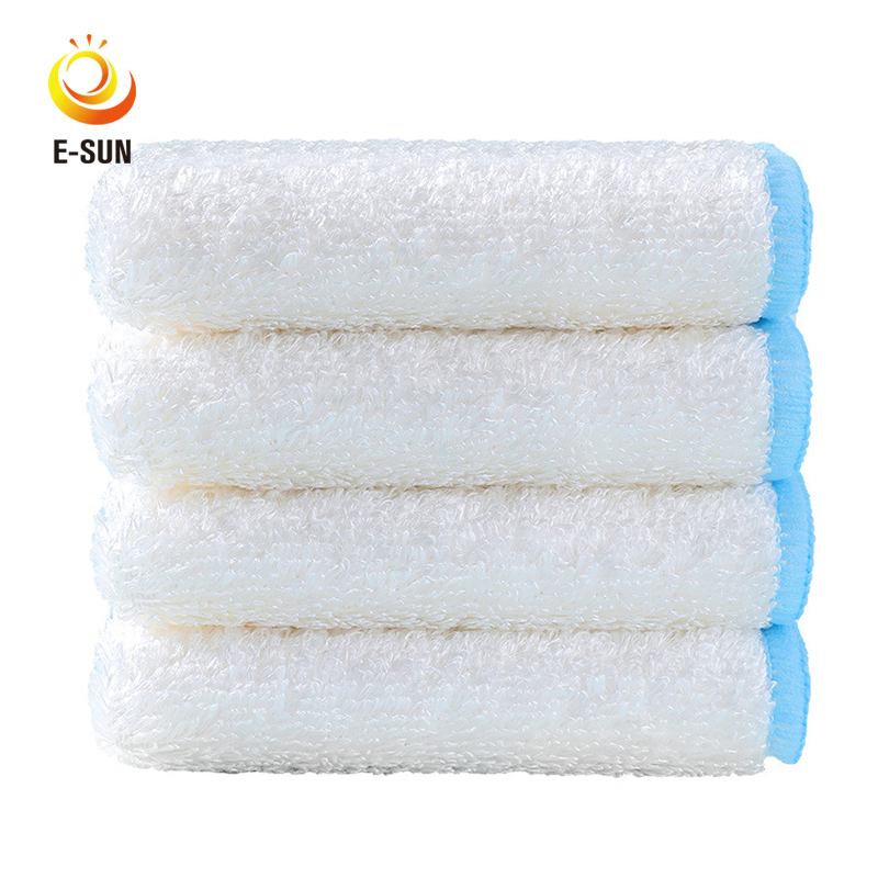 Esun Bamboo Fiber Dish Towel Non-Stick Oil-Resistant Scouring Pad for Kitchen Cleaning, Plain Style Dishcloth