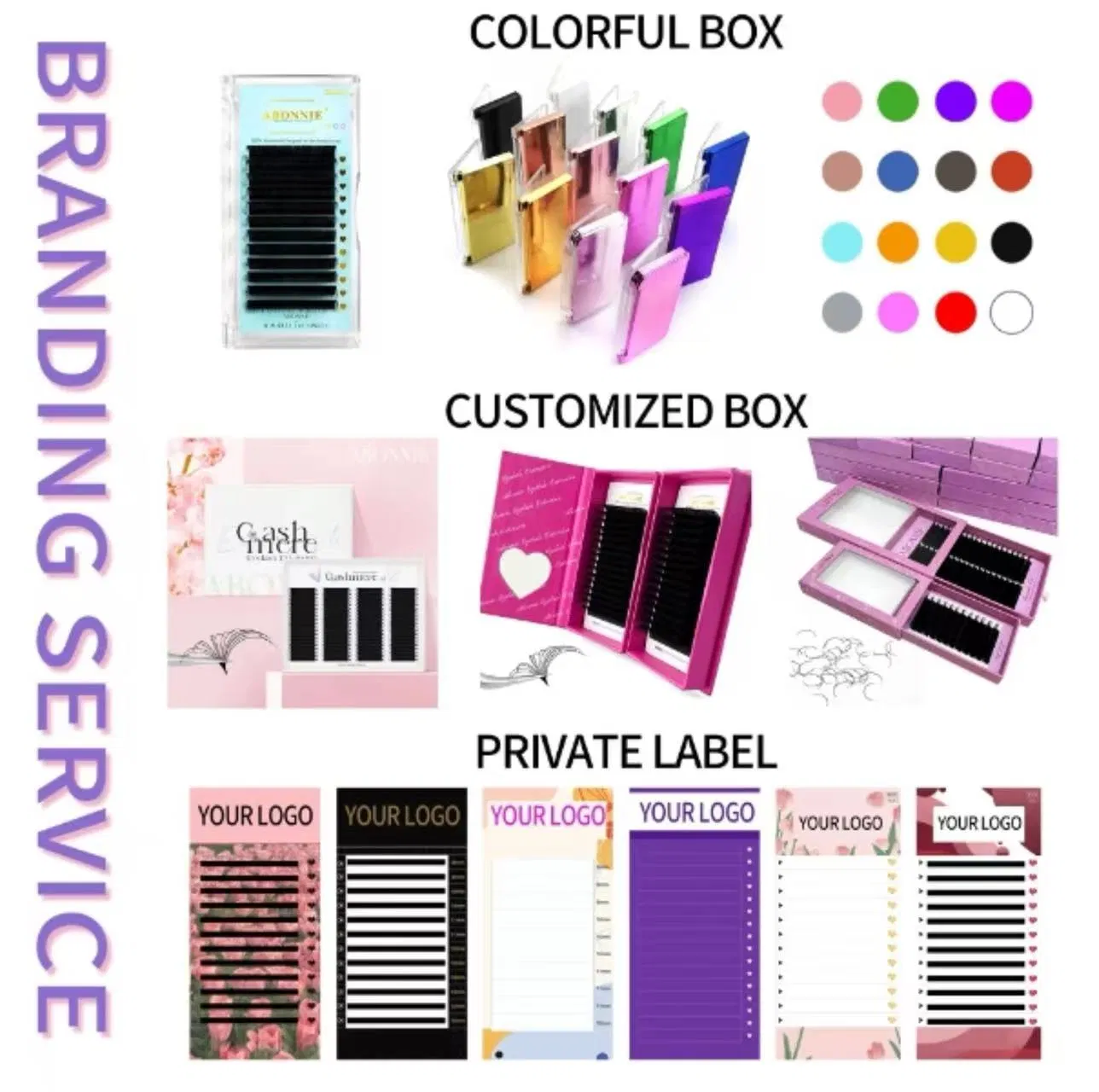 Wholesale Loose Fans /Classic/Premade Eyelash Extension of Private Label Custom Logo