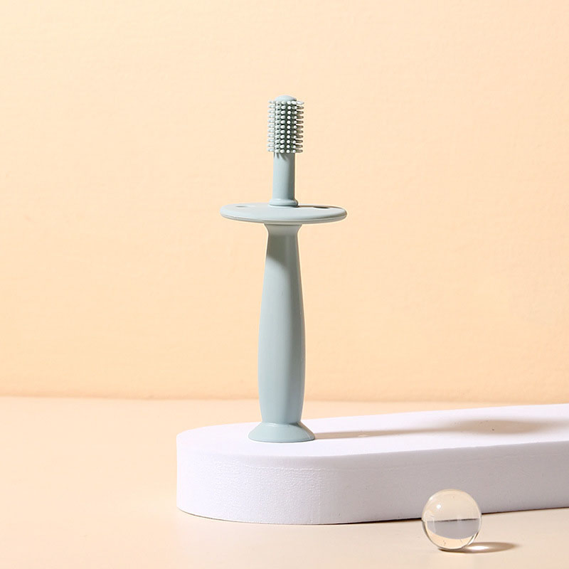 Hot Sale 360-Degree Soft Bristle Deciduous Teeth Care Gum Massage Infant Silicone Training Toothbrush